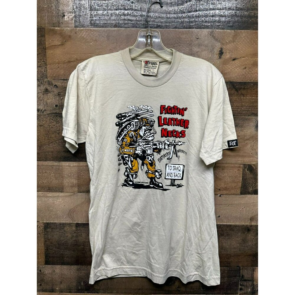 NWT Ed Roth "Iraq" Men's‎ Beige T-Shirt Size Small